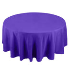 Premium Polyester 108" Round Tablecloth Purple - Wrinkle - Resistant 220GSM Table Cover - Bell Racket Store
