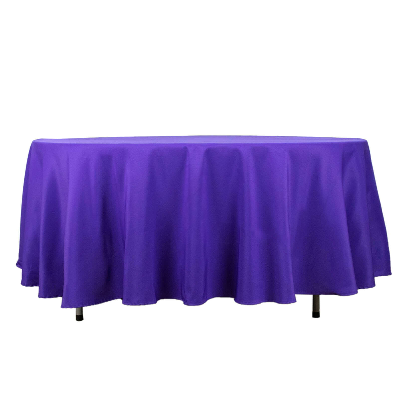Premium Polyester 108" Round Tablecloth Purple - Wrinkle - Resistant 220GSM Table Cover - Bell Racket Store