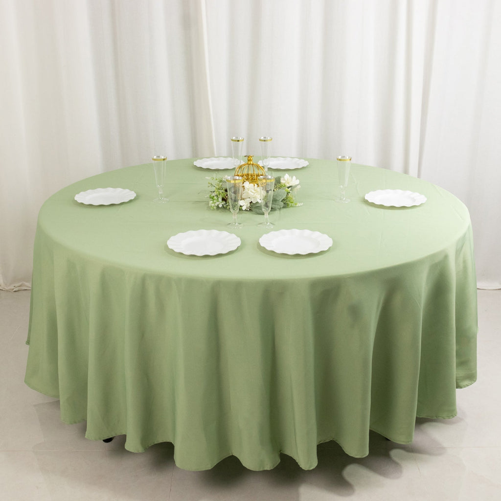 Premium Polyester 108" Round Tablecloth Sage Green - Wrinkle - Resistant 220GSM Table Cover - Bell Racket Store