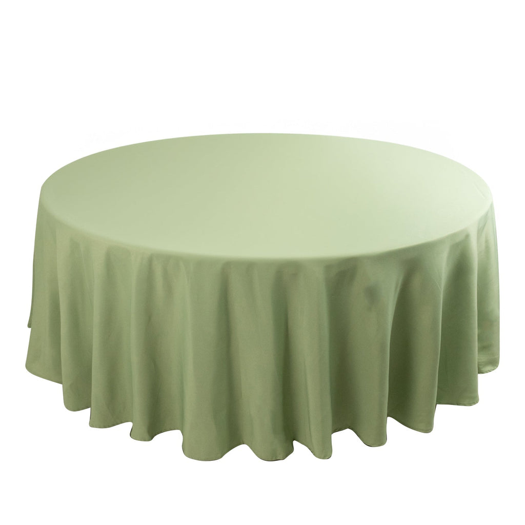 Premium Polyester 108" Round Tablecloth Sage Green - Wrinkle - Resistant 220GSM Table Cover - Bell Racket Store