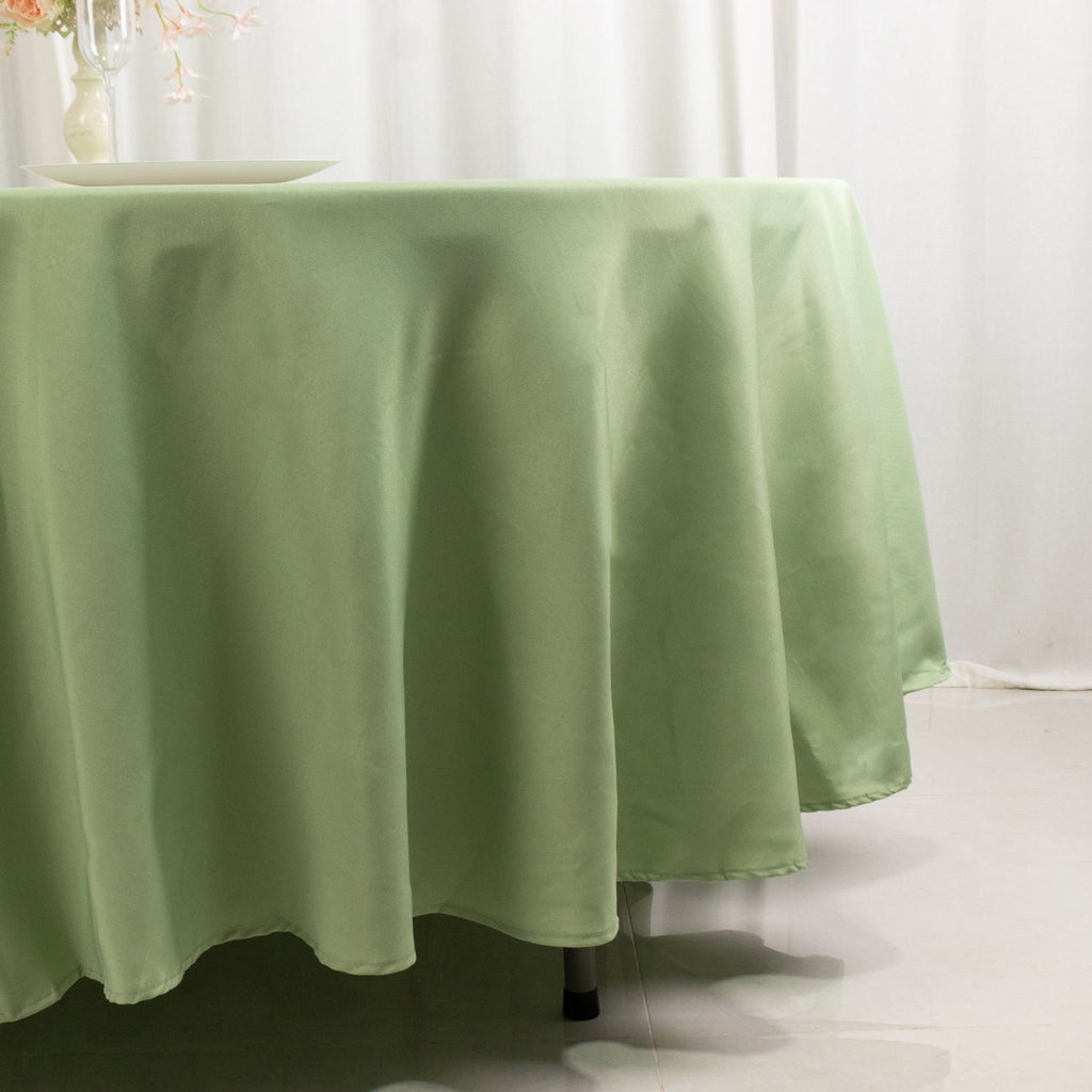 Premium Polyester 108" Round Tablecloth Sage Green - Wrinkle - Resistant 220GSM Table Cover - Bell Racket Store