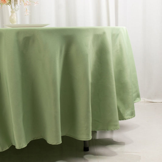 Premium Polyester 108" Round Tablecloth Sage Green - Wrinkle - Resistant 220GSM Table Cover - Bell Racket Store