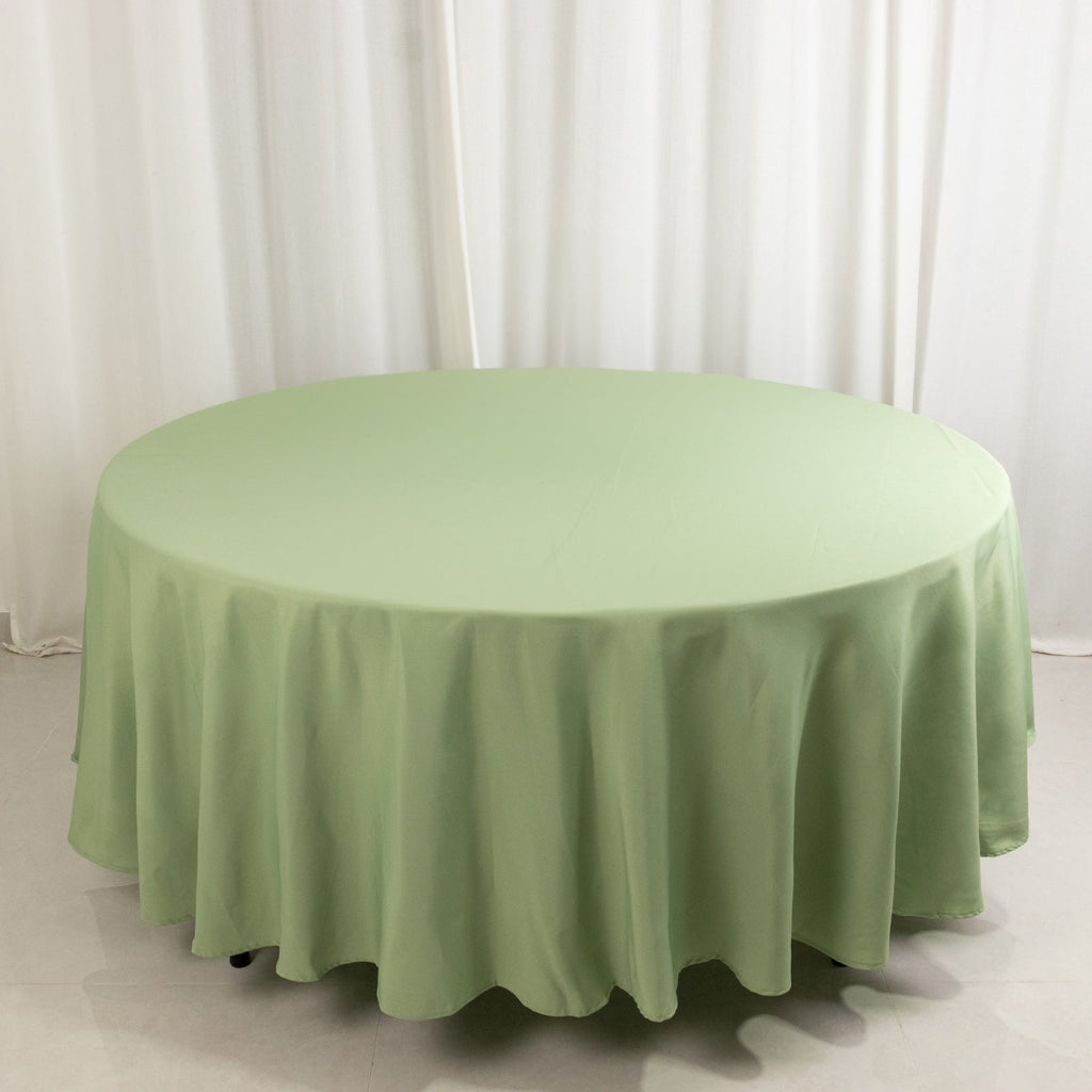 Premium Polyester 108" Round Tablecloth Sage Green - Wrinkle - Resistant 220GSM Table Cover - Bell Racket Store