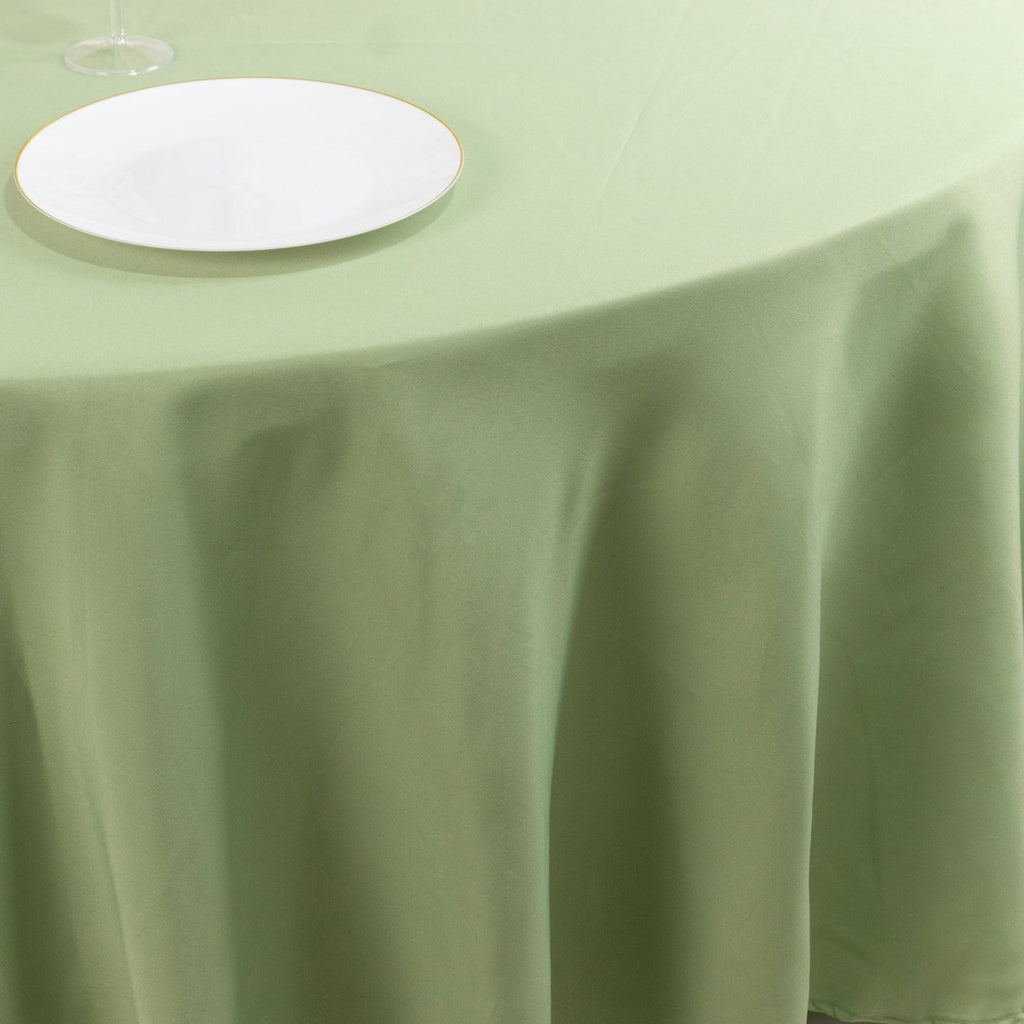 Premium Polyester 108" Round Tablecloth Sage Green - Wrinkle - Resistant 220GSM Table Cover - Bell Racket Store