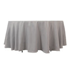 Premium Polyester 108" Round Tablecloth Silver - Wrinkle - Resistant 220GSM Table Cover - Bell Racket Store