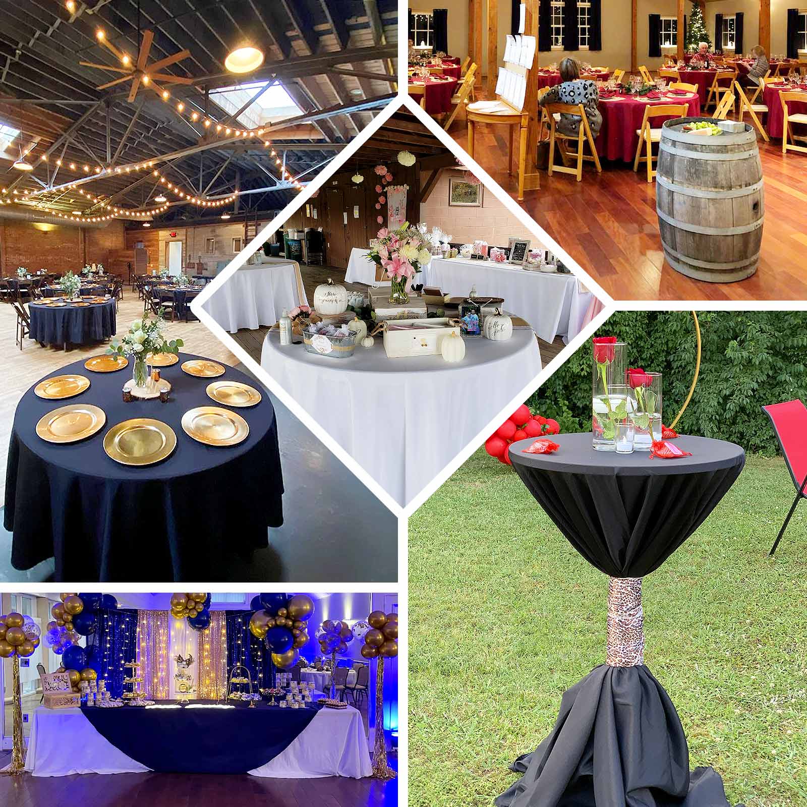 Premium Polyester 108" Round Tablecloth Silver - Wrinkle - Resistant 220GSM Table Cover - Bell Racket Store