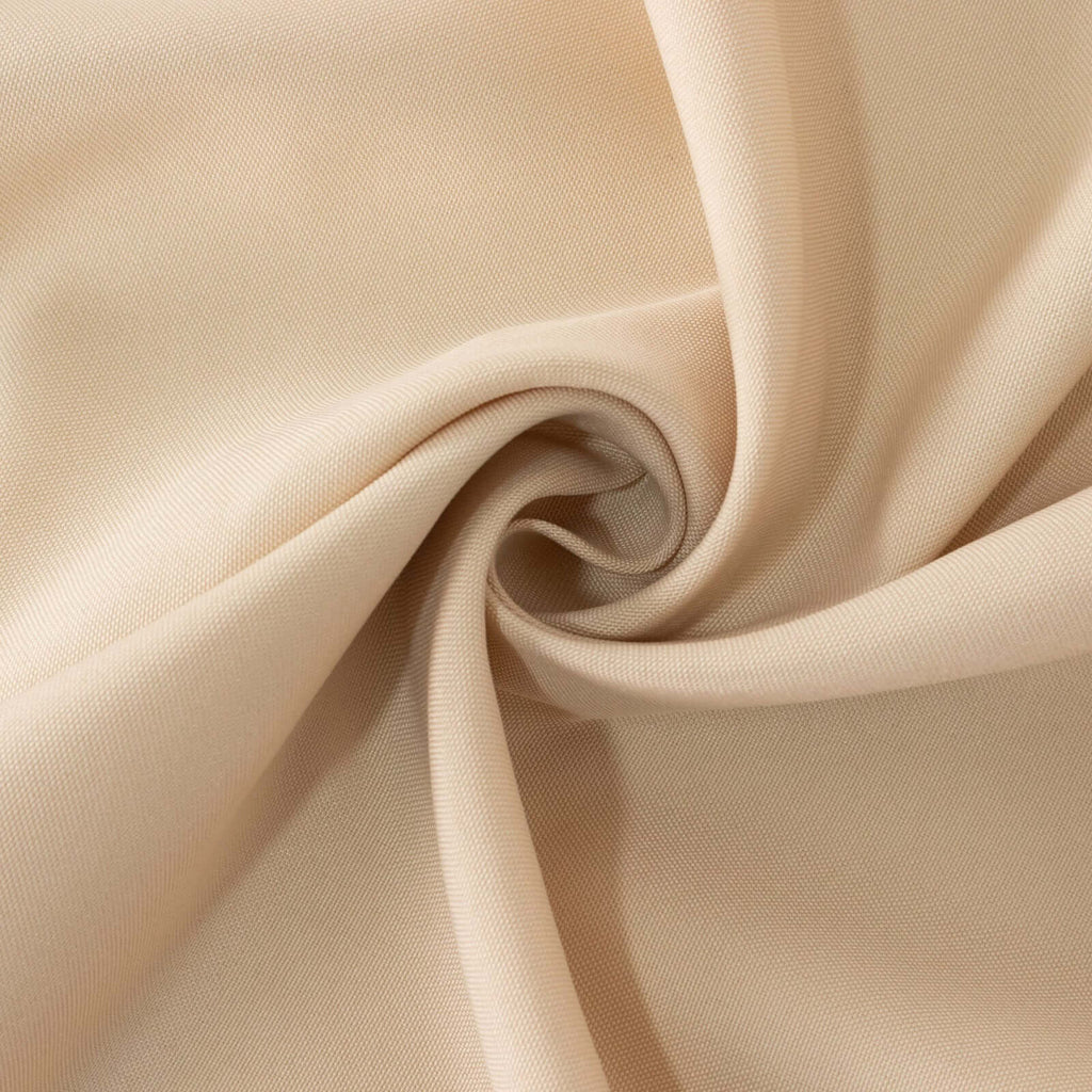 Premium Polyester 120" Round Tablecloth Beige - Seamless 220GSM Wrinkle - Resistant Table Cover - Bell Racket Store