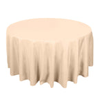 Premium Polyester 120" Round Tablecloth Beige - Seamless 220GSM Wrinkle - Resistant Table Cover - Bell Racket Store
