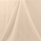 Premium Polyester 120" Round Tablecloth Beige - Seamless 220GSM Wrinkle - Resistant Table Cover - Bell Racket Store