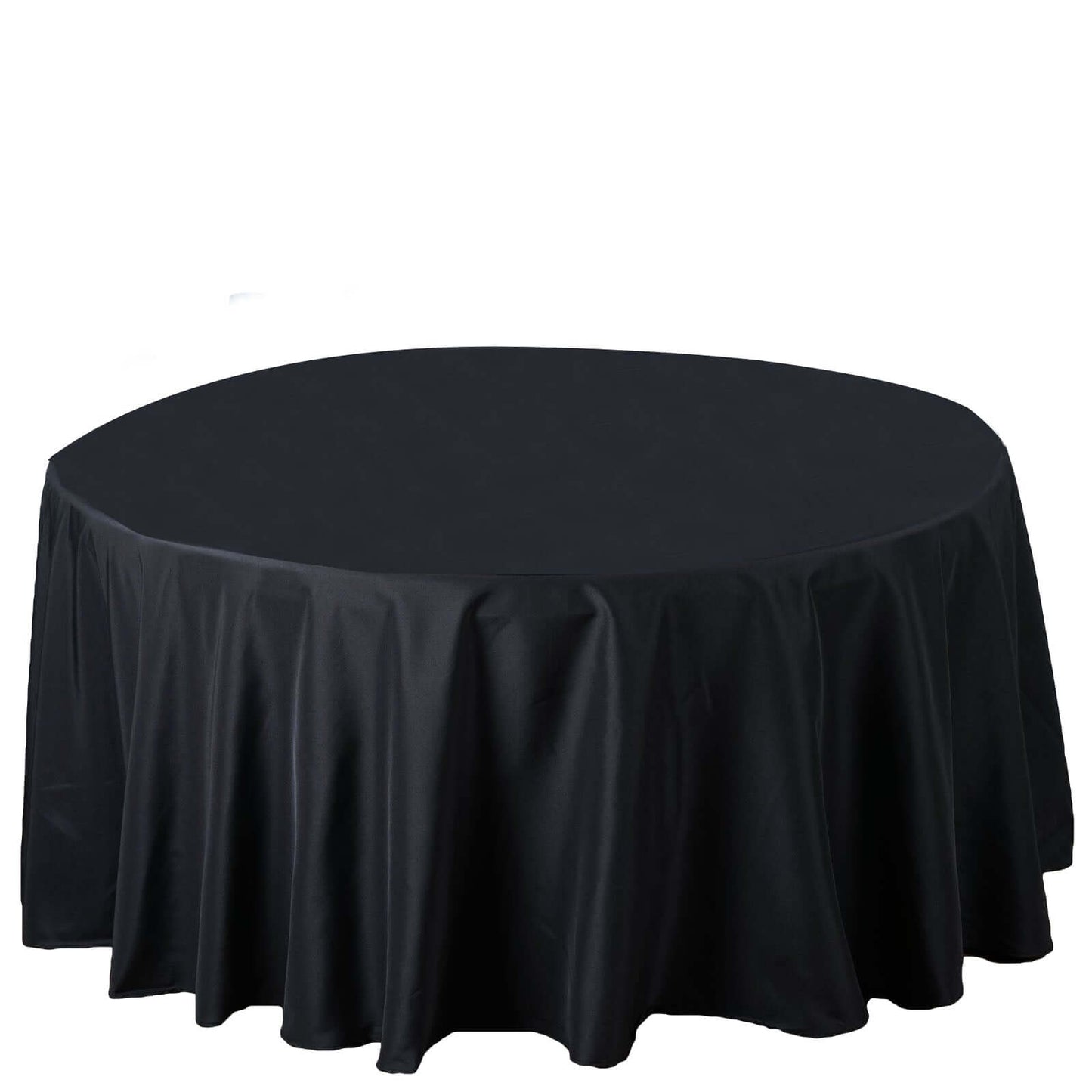 Premium Polyester 120" Round Tablecloth Black - Seamless 220GSM Wrinkle - Resistant Design for Classy Events - NestOCart