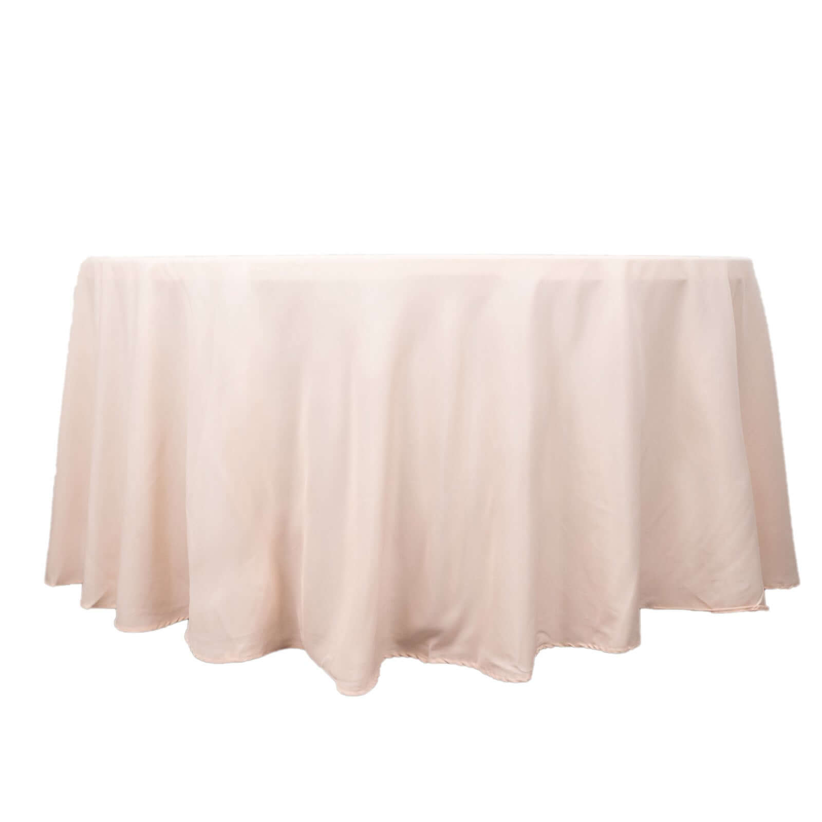 Premium Polyester 120" Round Tablecloth Blush - Seamless 220GSM Wrinkle - Resistant Table Cover - Bell Racket Store