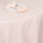 Premium Polyester 120" Round Tablecloth Blush - Seamless 220GSM Wrinkle - Resistant Table Cover - Bell Racket Store