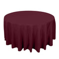 Premium Polyester 120" Round Tablecloth Burgundy - Seamless 220GSM Wrinkle-Resistant Table Cover