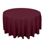 Premium Polyester 120" Round Tablecloth Burgundy - Seamless 220GSM Wrinkle-Resistant Table Cover