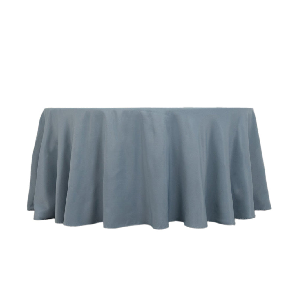 Premium Polyester 120" Round Tablecloth Dusty Blue - Seamless 220GSM Wrinkle - Resistant Table Cover - Bell Racket Store