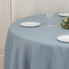 Premium Polyester 120" Round Tablecloth Dusty Blue - Seamless 220GSM Wrinkle - Resistant Table Cover - Bell Racket Store