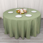Premium Polyester 120" Round Tablecloth Dusty Sage Green - Seamless 220GSM Wrinkle - Resistant Table Cover - Bell Racket Store