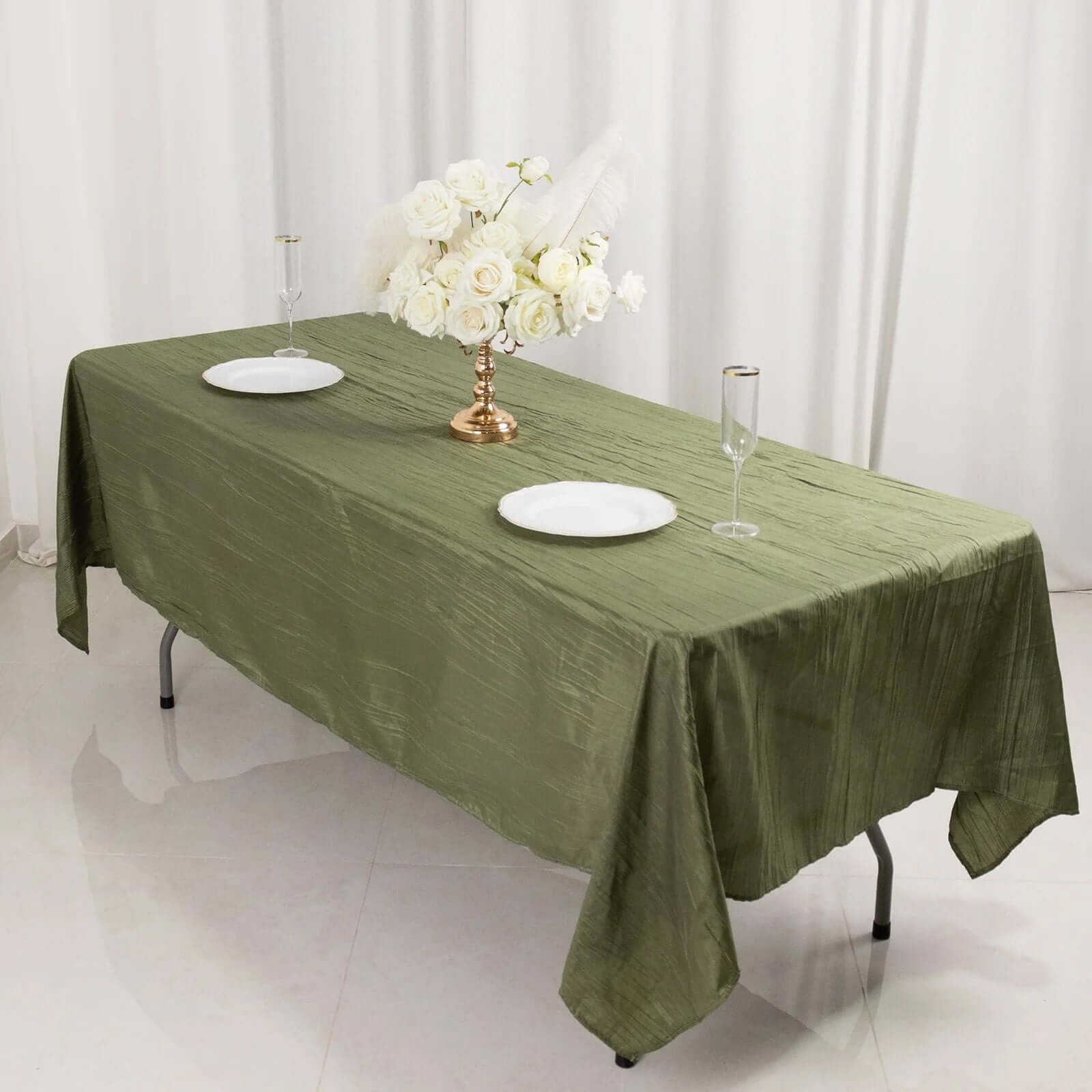Premium Polyester 120" Round Tablecloth Dusty Sage Green - Seamless 220GSM Wrinkle - Resistant Table Cover - Bell Racket Store