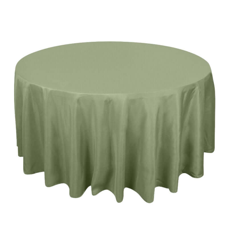 Premium Polyester 120" Round Tablecloth Dusty Sage Green - Seamless 220GSM Wrinkle - Resistant Table Cover - Bell Racket Store