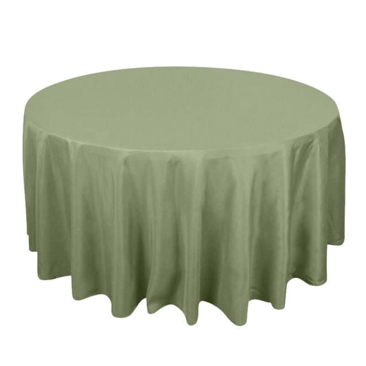 Premium Polyester 120" Round Tablecloth Dusty Sage Green - Seamless 220GSM Wrinkle - Resistant Table Cover - Bell Racket Store