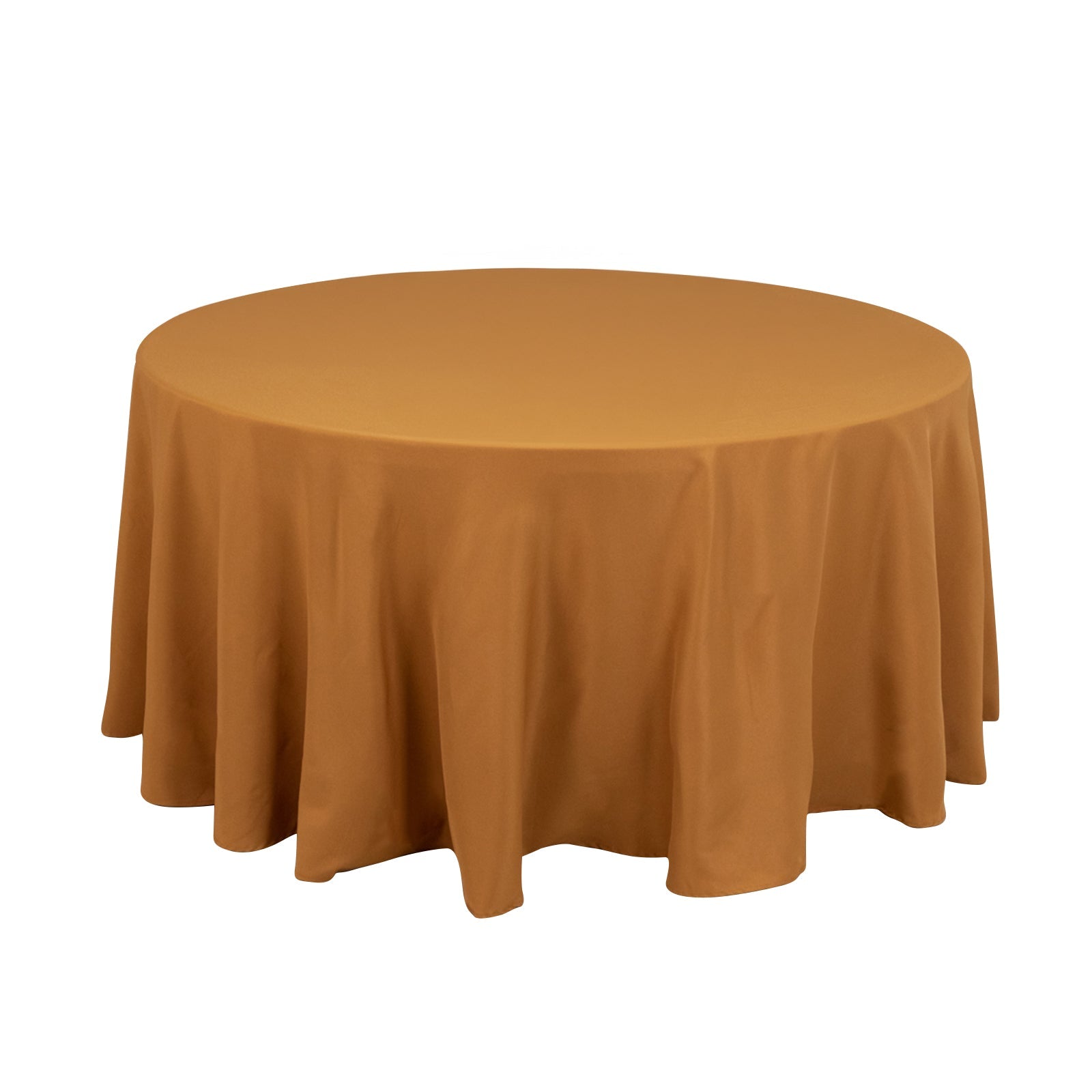 Premium Polyester 120" Round Tablecloth Gold - Seamless 220GSM Wrinkle - Resistant Design for Classy Events - Bell Racket Store