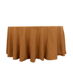 Premium Polyester 120" Round Tablecloth Gold - Seamless 220GSM Wrinkle - Resistant Design for Classy Events - Bell Racket Store