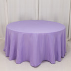 Premium Polyester 120" Round Tablecloth Lavender Lilac - Seamless 220GSM Wrinkle - Resistant Table Cover - Bell Racket Store