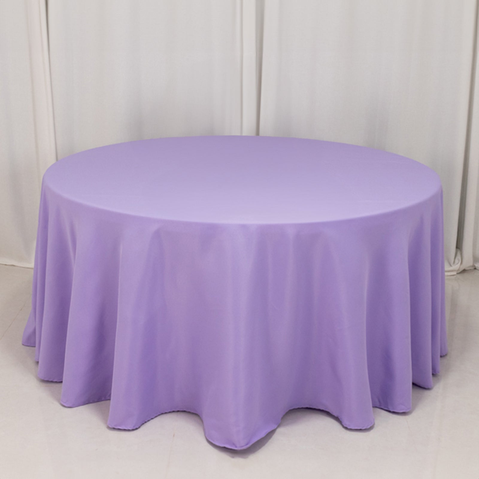 Premium Polyester 120" Round Tablecloth Lavender Lilac - Seamless 220GSM Wrinkle - Resistant Table Cover - Bell Racket Store