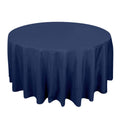 Premium Polyester 120" Round Tablecloth Navy Blue - Seamless 220GSM Wrinkle-Resistant Table Cover