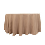 Premium Polyester 120" Round Tablecloth Nude - Seamless 220GSM Wrinkle - Resistant Table Cover - Bell Racket Store