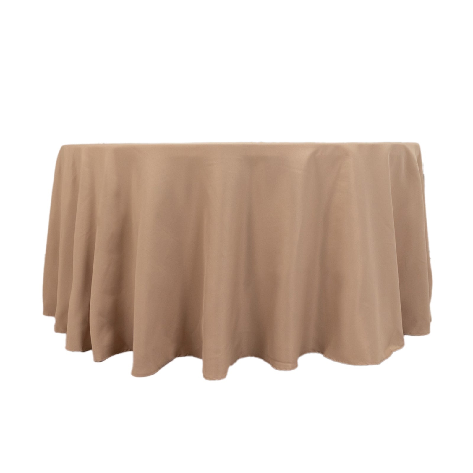 Premium Polyester 120" Round Tablecloth Nude - Seamless 220GSM Wrinkle - Resistant Table Cover - Bell Racket Store