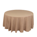 Premium Polyester 120" Round Tablecloth Nude - Seamless 220GSM Wrinkle - Resistant Table Cover - Bell Racket Store