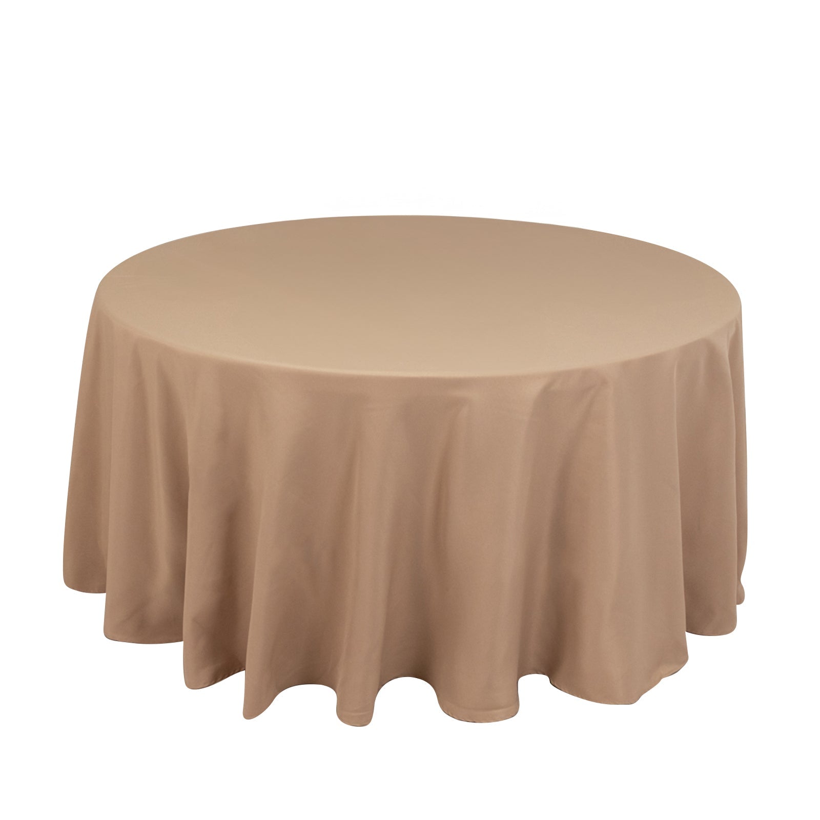 Premium Polyester 120" Round Tablecloth Nude - Seamless 220GSM Wrinkle - Resistant Table Cover - Bell Racket Store