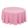 Premium Polyester 120" Round Tablecloth Pink - Seamless 220GSM Wrinkle - Resistant Table Cover - Bell Racket Store