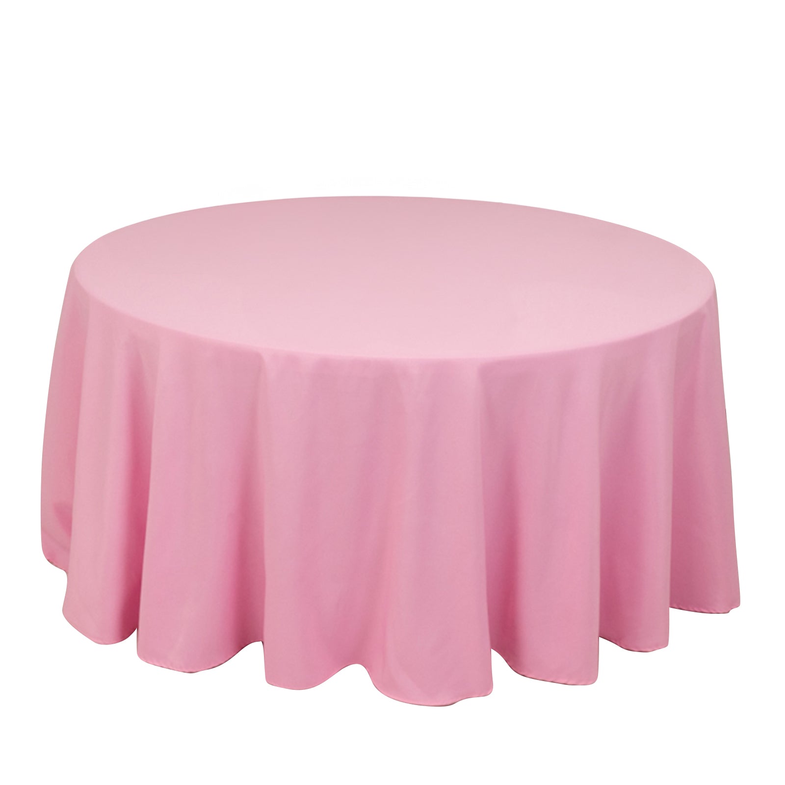 Premium Polyester 120" Round Tablecloth Pink - Seamless 220GSM Wrinkle - Resistant Table Cover - Bell Racket Store