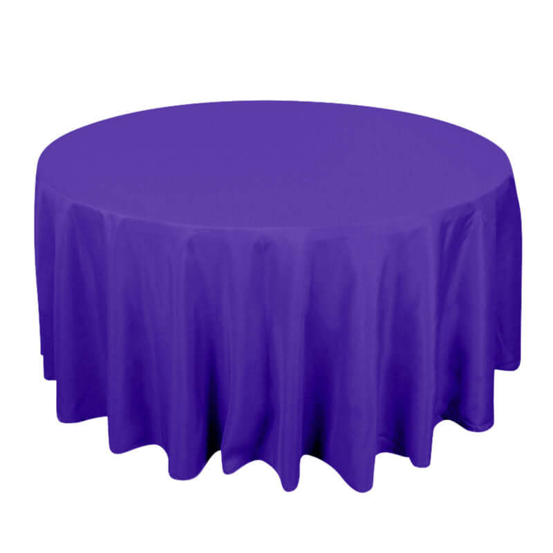Premium Polyester 120" Round Tablecloth Purple - Seamless 220GSM Wrinkle - Resistant Table Cover - Bell Racket Store