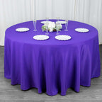 Premium Polyester 120" Round Tablecloth Purple - Seamless 220GSM Wrinkle - Resistant Table Cover - Bell Racket Store