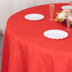 Premium Polyester 120" Round Tablecloth Red - Seamless 220GSM Wrinkle - Resistant Table Cover - Bell Racket Store