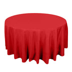 Premium Polyester 120" Round Tablecloth Red - Seamless 220GSM Wrinkle - Resistant Table Cover - Bell Racket Store