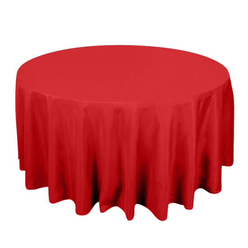 Premium Polyester 120" Round Tablecloth Red - Seamless 220GSM Wrinkle - Resistant Table Cover - Bell Racket Store