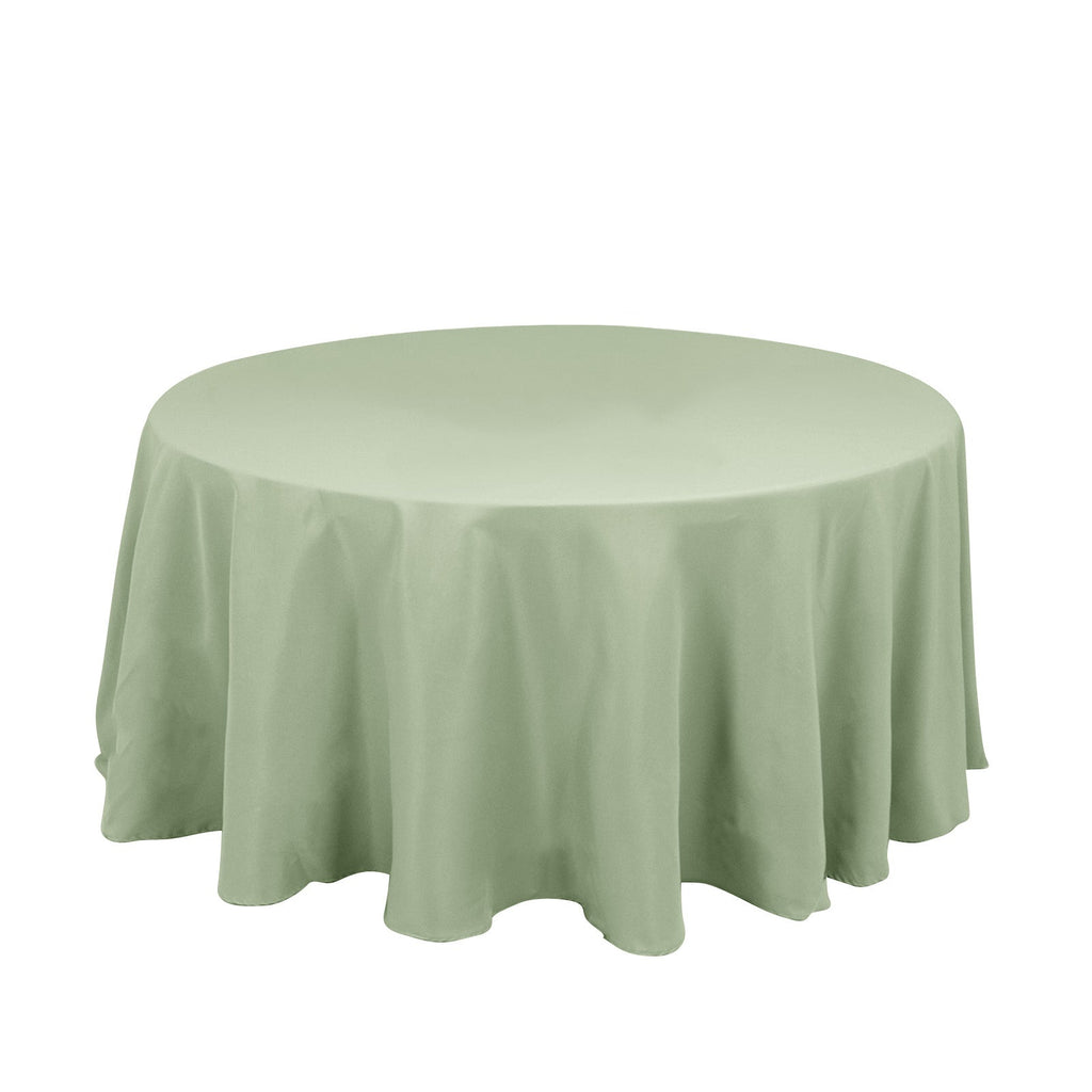 Premium Polyester 120" Round Tablecloth Sage Green - Seamless 220GSM Wrinkle - Resistant Table Cover - Bell Racket Store