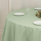 Premium Polyester 120" Round Tablecloth Sage Green - Seamless 220GSM Wrinkle - Resistant Table Cover - Bell Racket Store