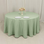 Premium Polyester 120" Round Tablecloth Sage Green - Seamless 220GSM Wrinkle - Resistant Table Cover - Bell Racket Store