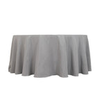 Premium Polyester 120" Round Tablecloth Silver - Seamless 220GSM Wrinkle - Resistant Table Cover - Bell Racket Store