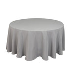 Premium Polyester 120" Round Tablecloth Silver - Seamless 220GSM Wrinkle - Resistant Table Cover - Bell Racket Store