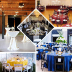 Premium Polyester 120" Round Tablecloth Silver - Seamless 220GSM Wrinkle - Resistant Table Cover - Bell Racket Store