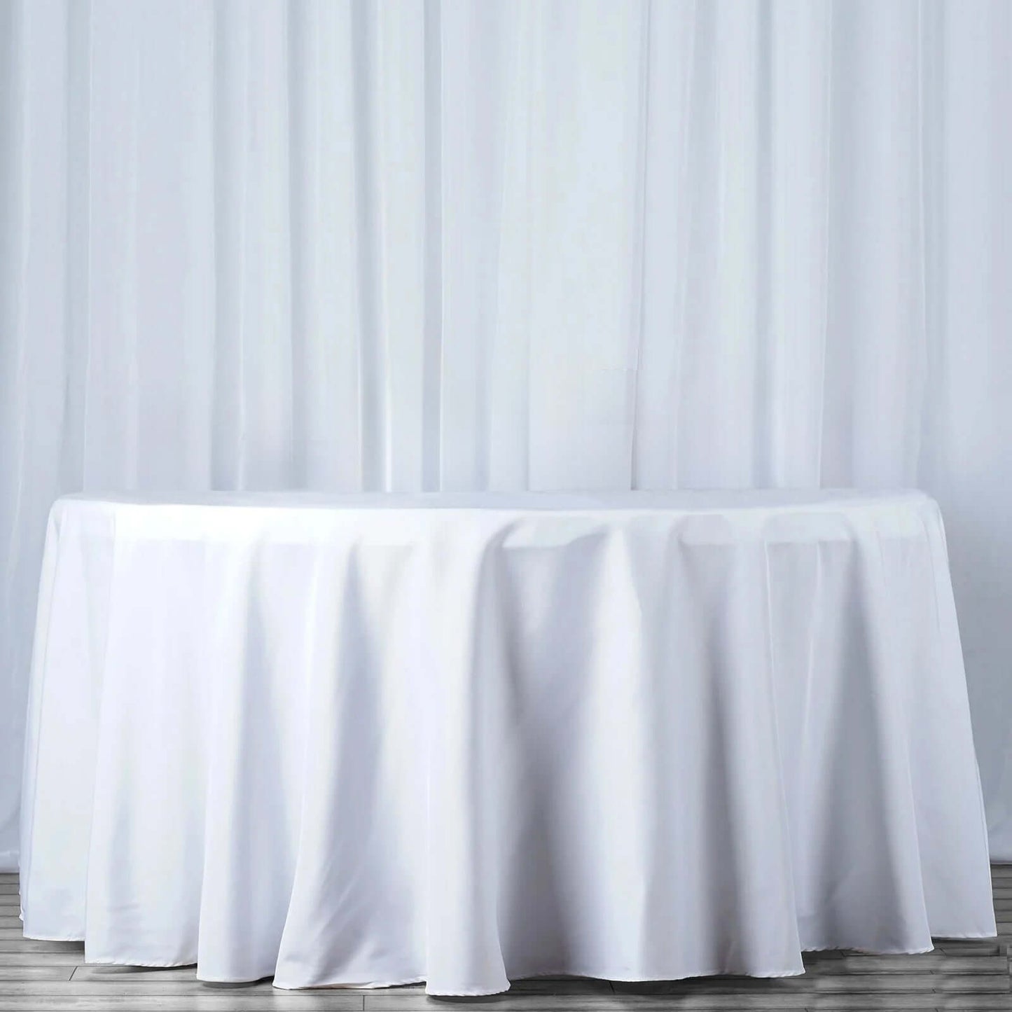 Premium Polyester 120" Round Tablecloth White - Seamless 220GSM Wrinkle - Resistant Design for Classy Events - NestOCart