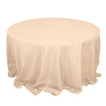 Premium Polyester 132" Round Tablecloth Beige - Seamless 220GSM Wrinkle - Resistant Table Cover - Bell Racket Store