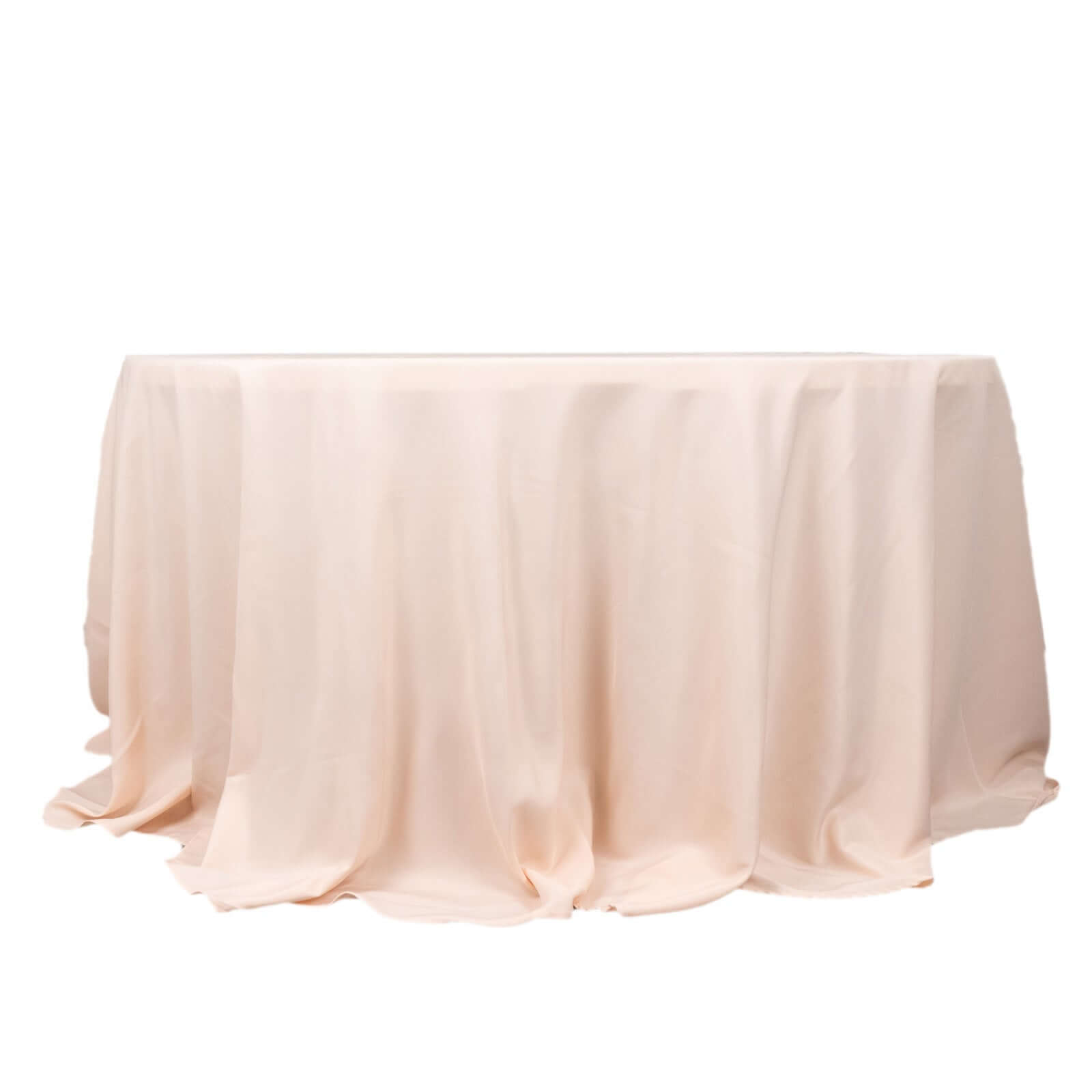 Premium Polyester 132" Round Tablecloth Blush - Seamless 220GSM Wrinkle - Resistant Table Cover - Bell Racket Store