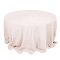 Premium Polyester 132" Round Tablecloth Blush - Seamless 220GSM Wrinkle - Resistant Table Cover - Bell Racket Store